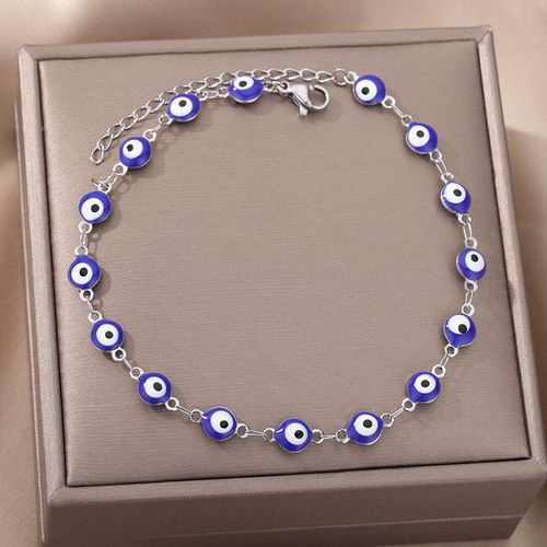 Bracelet Mauvais ¿Il Bleu De Fatima Turquie, Bijoux Faits À La Main, Mille Yeux, Perles En Résine, Élastique