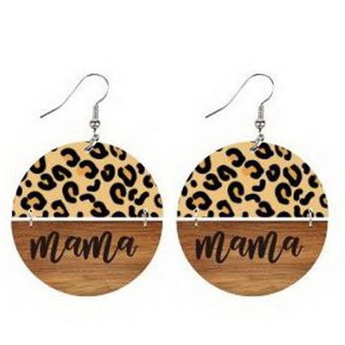 Boucles D'oreilles Pour La Fête Des Mères, Imprimé Léopard, Ours, Fleur De Tournesol, Bois Acrylique, Pendentif, Bijoux Pour Femmes, 2023