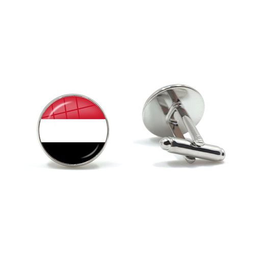 Cabochon En Verre Pour Hommes, Boutons De Manchette, Accessoires De Chemise, Cadeau, Qatar, Corée Du Nord, Oman, Cuba, Singapour