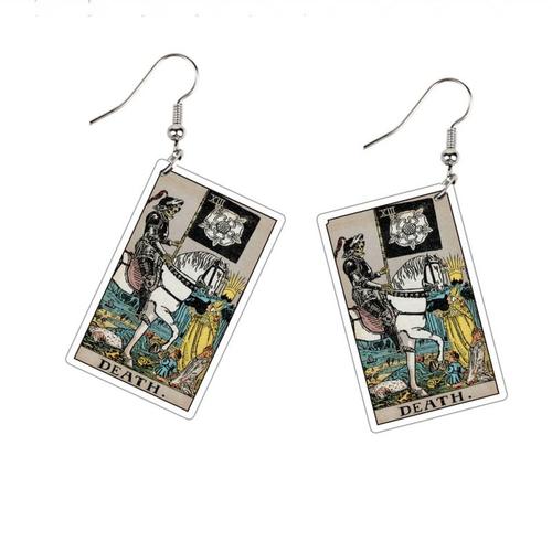 Boucles D'oreilles Vintage Tarot Divination Acrylique Pour Femmes, Bijoux Rares, Pendentifs Suspendus, Cool Et Amusants, Pour Filles, 2021