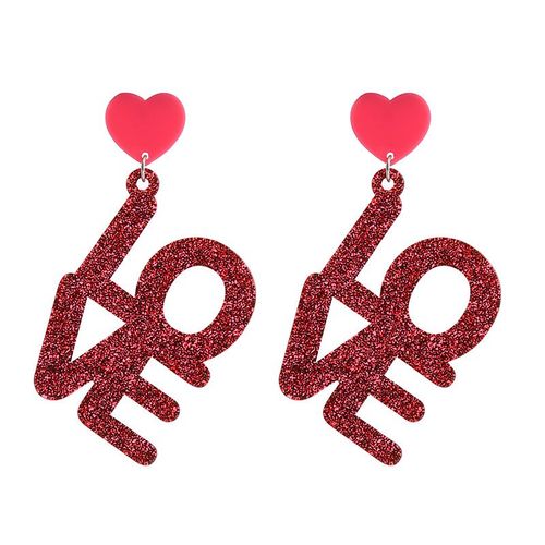 Boucles D'oreilles En Forme De C¿Ur Rose Pour Femme, Joli Bijou Pendant En Acrylique, Cadeau De Saint Valentin, Pour Petite Amie, À La Mode Coréenne