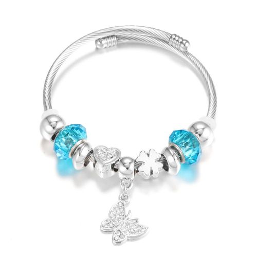 Bracelet En Acier Inoxydable En Forme De C¿Ur Pour Femme, Strass, Étoile De Mer, Clip Perlé, 4 Couleurs, Bracelets De Fermeture, Bijoux Fantaisie, Nouveau