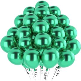 Ballon Vert Métalliques 50 Pièces,12 Pouce Ballons de Baudruche Matt Chromé Vert en Helium Gonflable,Décoration pour Anniversaire,Mariage Decoration