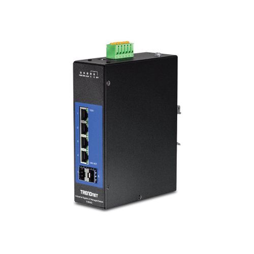 TRENDnet TI-G642I - Commutateur - Géré - 4 x 10/100/1000 + 2 x Gigabit SFP - Montage sur rail DIN - Tension CC - Conformité TAA