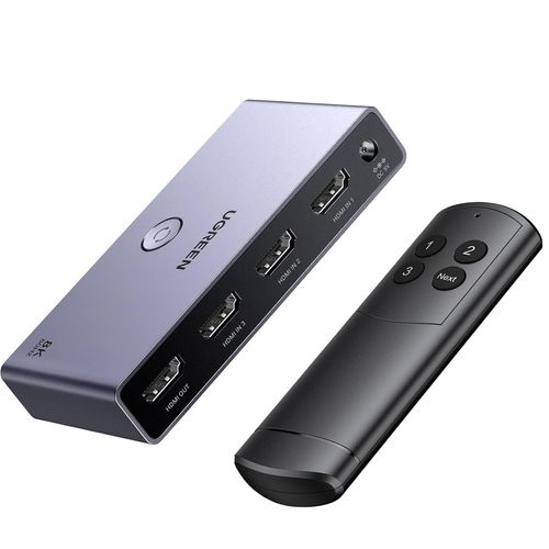 Switch Hdmi 2.1 8K 60Hz Commutateur 4K 120Hz 3 Entrées 1 Sortie 1080P Dolby Vision Atmos Hdr 3D Haute Vitesse 48Gbps Compatible Avec Pc Ps5 Ps4 Ps3 Xbox One 360 Dvd Tv Box Projecteur[X614]