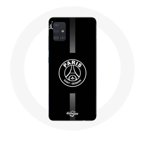 Coque Samsung Galaxy A51 4g Psg Logo Jordan Gris Fond Noir