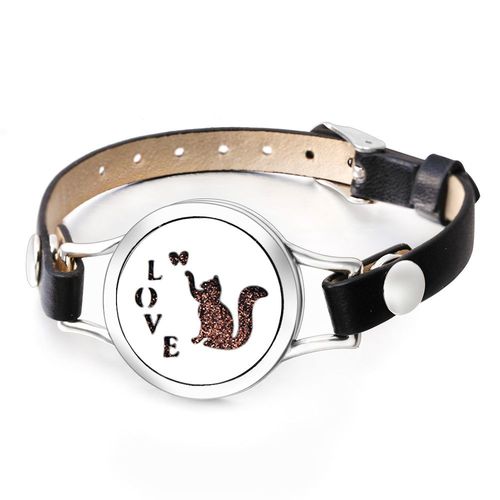 Bracelet En Cuir Noir Et Acier Inoxydable Avec Diffuseur D'huile Essentielle, Aromathérapie, Sexuellement, Logo Personnalisé De Société, Bijoux Cadeau, Nouveau