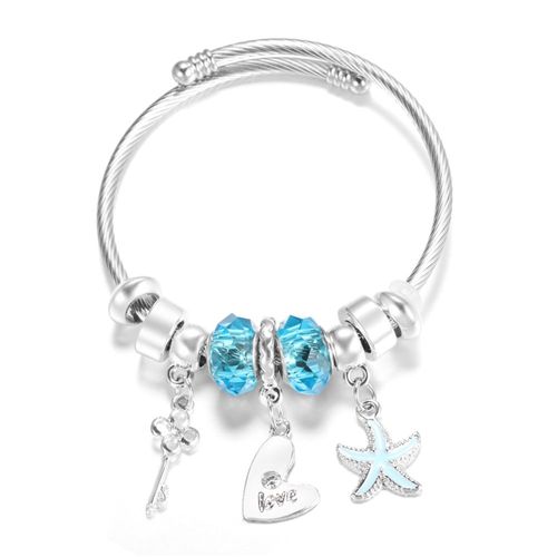 Bracelet Perlé En Acier Inoxydable Biscuits En Forme De Coeur Pour Femme, Bracelets Réglables, Fermeture En Cristal Glamour, Cadeau De Bijoux, 4 Couleurs