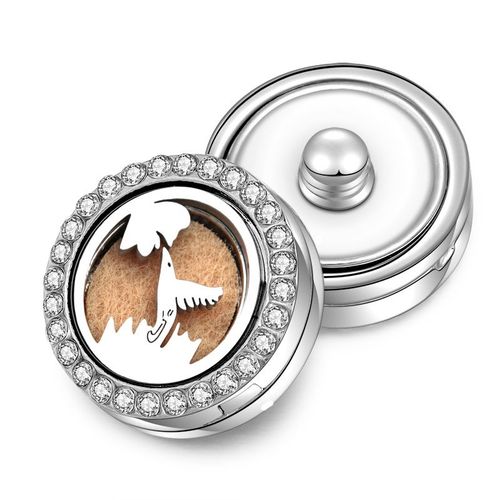 Boutons À Pression D'aromathérapie 18mm, Médaillon De Parfum Magnétique En Acier Inoxydable Diffuseur D'huile Essentielle Bijoux De Bracelet Romantique Pour Fille