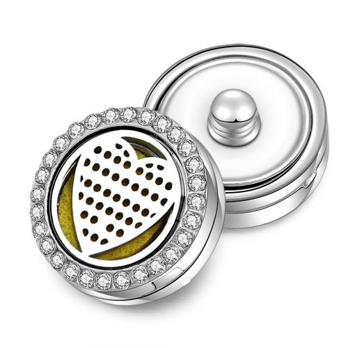 Boutons À Pression D'aromathérapie 18mm, Médaillon De Parfum Magnétique En Acier Inoxydable Diffuseur D'huile Essentielle Bijoux De Bracelet Romantique Pour Fille