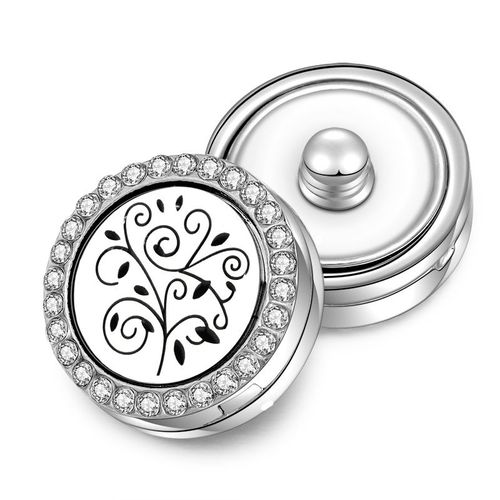 Boutons À Pression D'aromathérapie 18mm, Médaillon De Parfum Magnétique En Acier Inoxydable Diffuseur D'huile Essentielle Bijoux De Bracelet Romantique Pour Fille