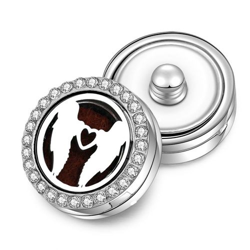 Boutons À Pression D'aromathérapie 18mm, Médaillon De Parfum Magnétique En Acier Inoxydable Diffuseur D'huile Essentielle Bijoux De Bracelet Romantique Pour Fille