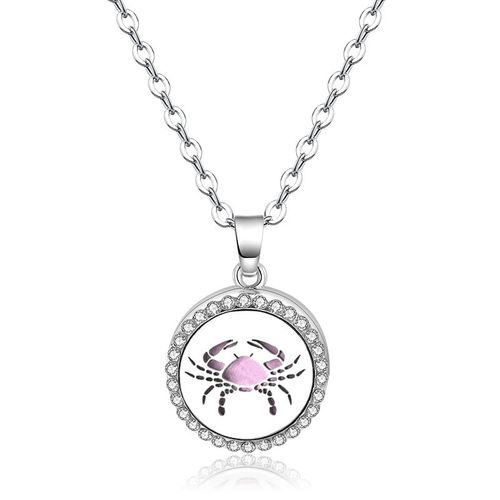 Médaillon D'aromathérapie En Zircon Pour Femmes Glamour, Nouveau Style, Pendentif En Acier Inoxydable, Collier De Parfum D'huile Essentielle, Bijoux Pour Femmes Glamour