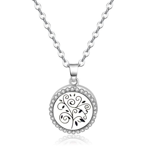 Médaillon D'aromathérapie En Zircon Pour Femmes Glamour, Nouveau Style, Pendentif En Acier Inoxydable, Collier De Parfum D'huile Essentielle, Bijoux Pour Femmes Glamour
