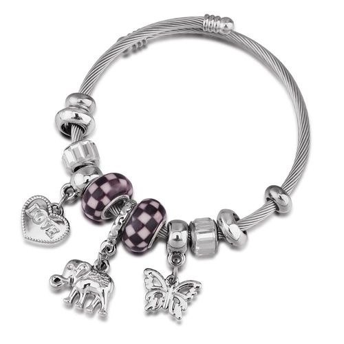 Bracelet Papillon Peint Perlé Pour Femme, Bracelets Ouverts Réglables, Bijoux Fantaisie, Breloque, Cadeau D'amour, Nouveau, 60mm