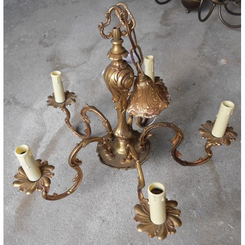 Lustre 5 Branches En Bronze Fantaisie