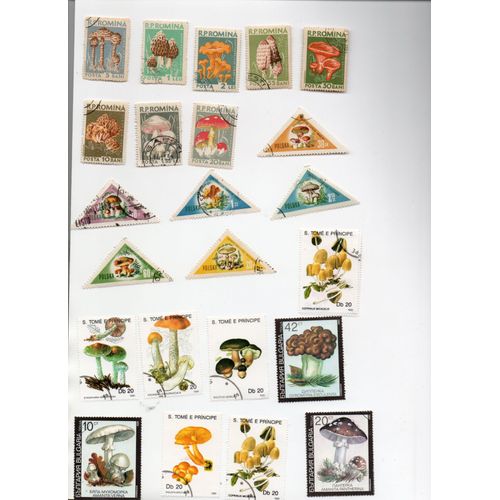 Divers Pays- Lot De 41 Timbres Oblitérés- Champignons