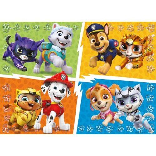 Puzzle Enfant Pat Patrouille 60 Pieces Chat Chascadeur Roxy Léo Jade Et Chien Marcus Chase Stella + 1 Carte Tigre