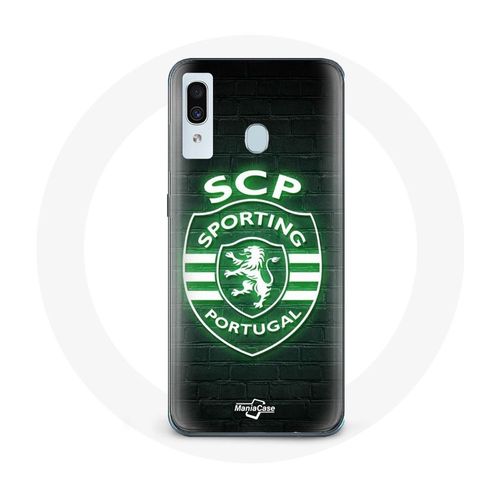 Coque Samsung Galaxy A30 Scp Sporting Portugal Lumineux Fond Noir