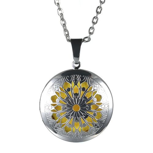 Médaillon Rond Et Ouvert En Bronze, Diffuseur D'arôme, Pendentif En Laiton, Sexuellement, Huile Essentielle, Aromathérapie, Collier En Métal, Bijoux Pour Femme