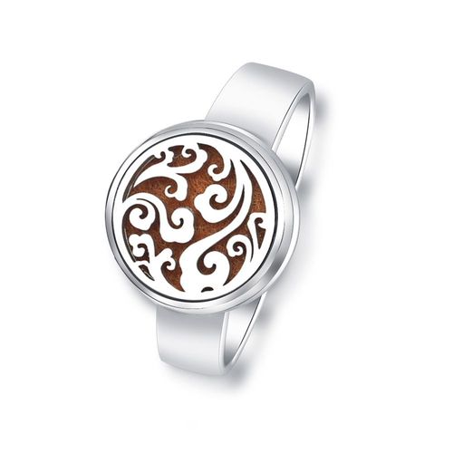 Anneaux Diffuseur D'huile Essentielle D'aromathérapie, Anneaux En Acier Inoxydable En Spirale Ouvert Parfum Médaillon Bijoux Fleur De Rose, Bagues Pour Femmes, Accessoires