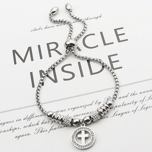 Bracelet À Breloques En Forme De Cercle Pour Femmes, Nouveau Design, En Acier Titane Plaqué Or, Bijoux Pour Cadeau