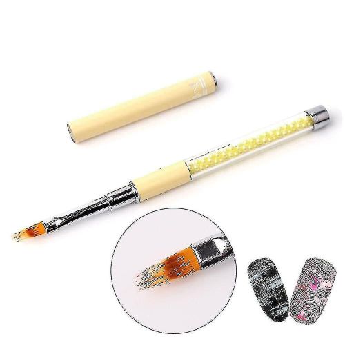 1 Pcs Ombre Brosse à ongles avec poignée en strass Nylon Cheveux Uv Gel Brosse pour Nail Art Tools