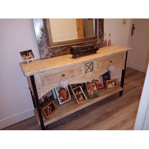 Console Bois Massif 2 Tiroirs