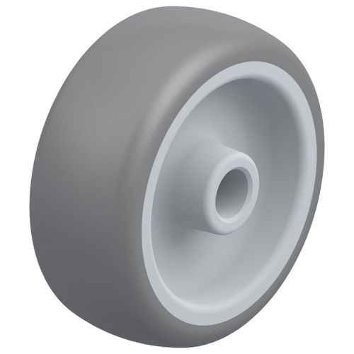 80mm wheel with grey TPR-rubber on polypropylene centre