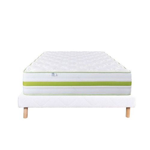 LUXURY LITERIE - ENSEMBLE MATELAS + SOMMIER - REVERIE - 140 X 190 CM - TAPISSIER - FERME - FACE ÉTÉ/HIVER