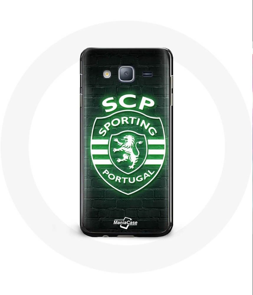 Coque Samsung Galaxy J3 2016 Scp Sporting Portugal Lumineux Fond Noir