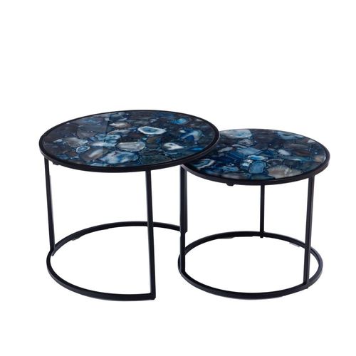 Set De 2 Tables Basses Agathe Bleu