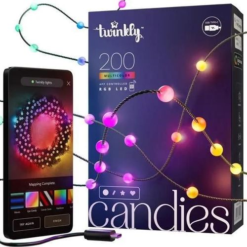 Twinkly Candies ¿ 200 Lampki W Kszta¿Cie Serc Rgb Leds Zielony Przewó