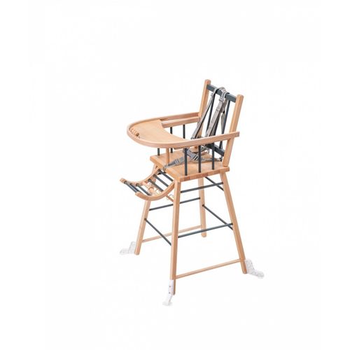Chaise Haute En Bois André Hybride Kaki - Combelle