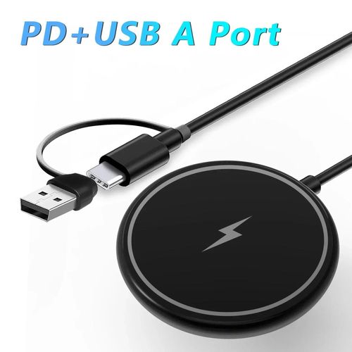 Chargeur Magnétique Sans Fil Pour Iphone 15 14 13 12 11 Pro Max, Mini Chargeurs De Bureau, Usb A Pd, Aimant, Station De Charge Rapide, 30w-Pd And Usb A