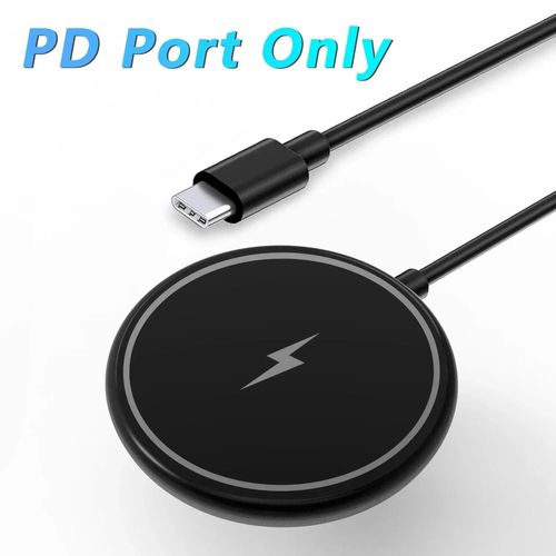 Chargeur Magnétique Sans Fil Pour Iphone 15 14 13 12 11 Pro Max, Mini Chargeurs De Bureau, Usb A Pd, Aimant, Station De Charge Rapide, 30w-Noir Pd Port Only