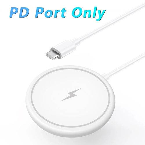 Chargeur Magnétique Sans Fil Pour Iphone 15 14 13 12 11 Pro Max, Mini Chargeurs De Bureau, Usb A Pd, Aimant, Station De Charge Rapide, 30w-Blanc Pd Port Only