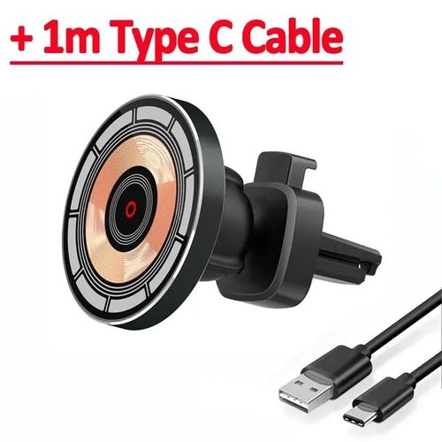 Support De Téléphone Magnétique Pour Chargeur Sans Fil De Voiture 30w, Pour Iphone 15 14 13 12 Pro Max Samsung, Station De Chargement Rapide-A Type C Cable