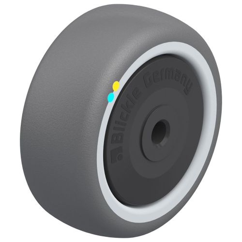 80mm wheel with grey electrically conductive thermoplastic polyurethane on nylon