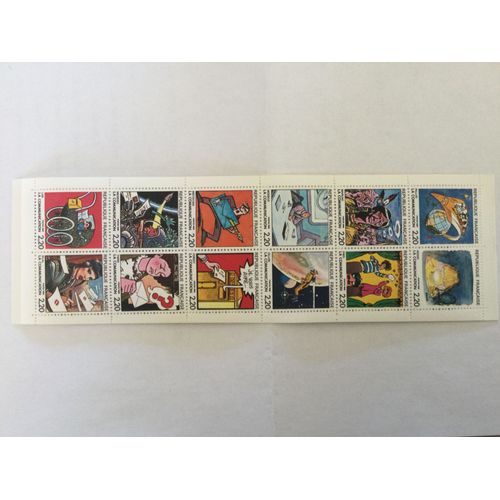 Carnet De 12 Timbres France 1988. La Communication Par 12 Auteurs De Bande Dessinée Française.