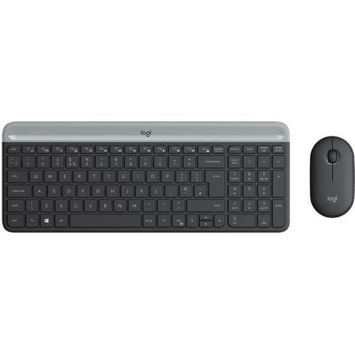 Logitech Slim Wireless Combo MK470 - Ensemble clavier et souris - sans fil ...
