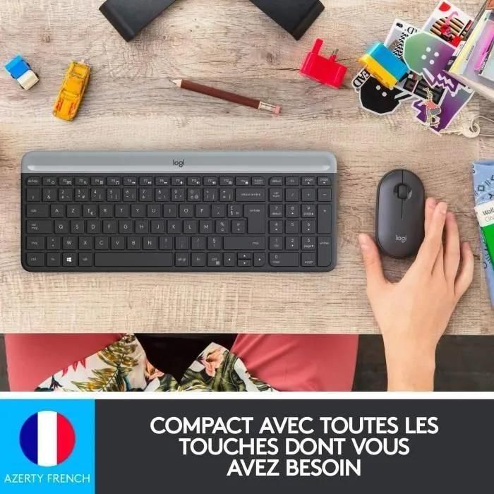 Logitech Slim Wireless Combo MK470 - Ensemble clavier et souris - sans fil ... - 3