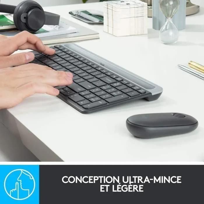 Logitech Slim Wireless Combo MK470 - Ensemble clavier et souris - sans fil ... - 4