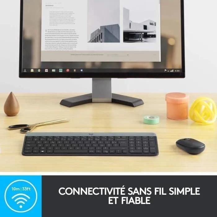 Logitech Slim Wireless Combo MK470 - Ensemble clavier et souris - sans fil ... - 5