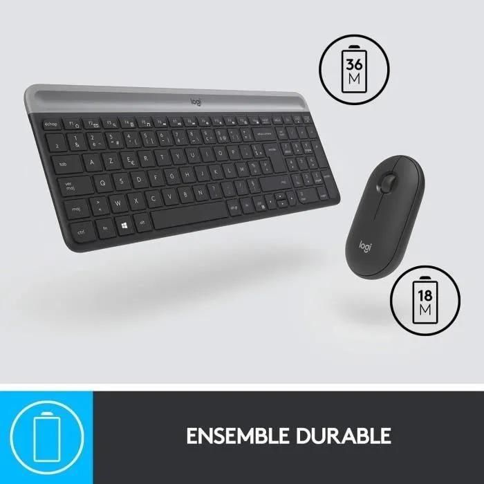 Logitech Slim Wireless Combo MK470 - Ensemble clavier et souris - sans fil ... - 6