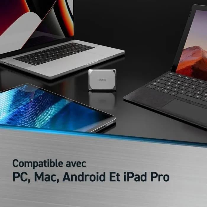 Crucial X9 Pro - SSD - chiffr - 1 To - externe (portable) - USB 3.2 Gen 2 ... - 4