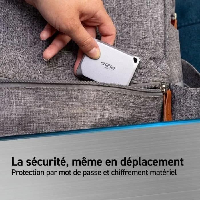 Crucial X9 Pro - SSD - chiffr - 1 To - externe (portable) - USB 3.2 Gen 2 ... - 5