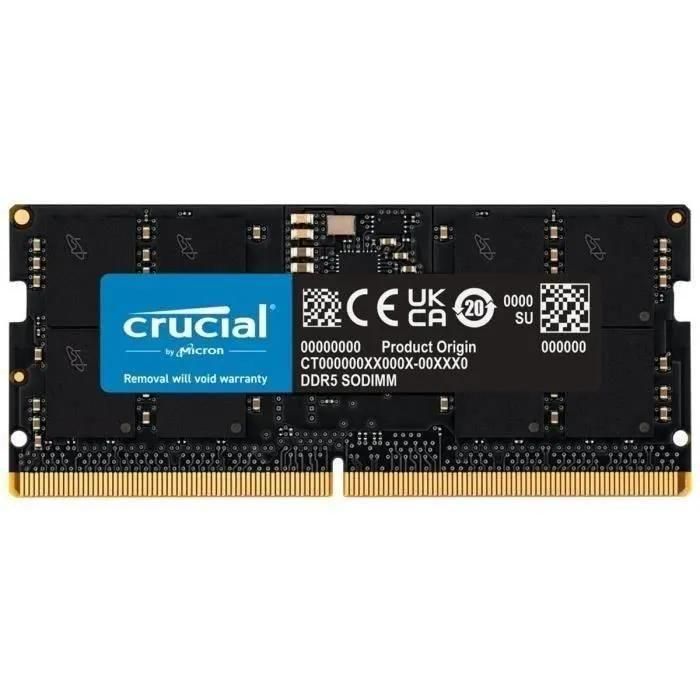 Crucial - DDR5 - module - 16 Go - SO DIMM 262 broches - 4800 MHz / PC5-3840...