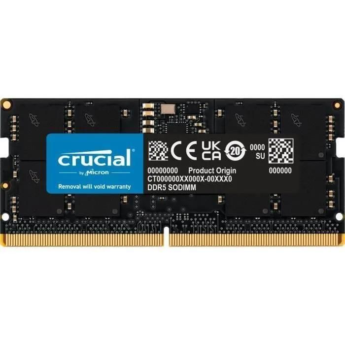 Crucial - DDR5 - module - 16 Go - SO DIMM 262 broches - 4800 MHz / PC5-3840... - 2