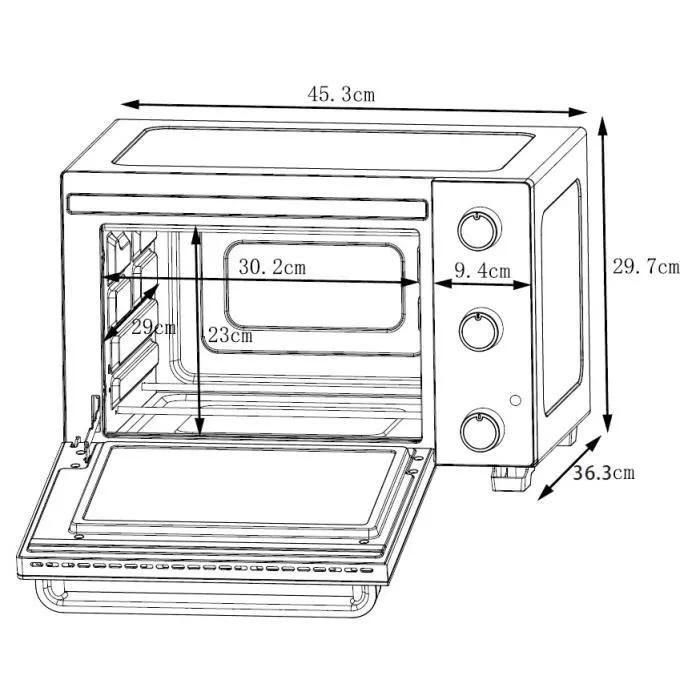 Continental Edison CEMF22B - Four �lectrique - 22 litres - 1300 Watt - noir... - 5
